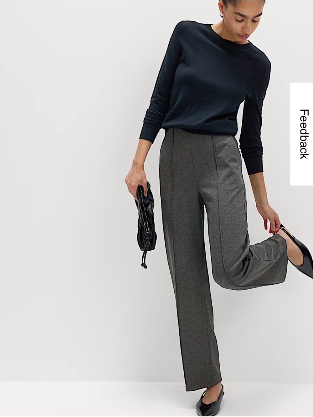 NEW M&S jersey twill straight leg ankle grazer trousers